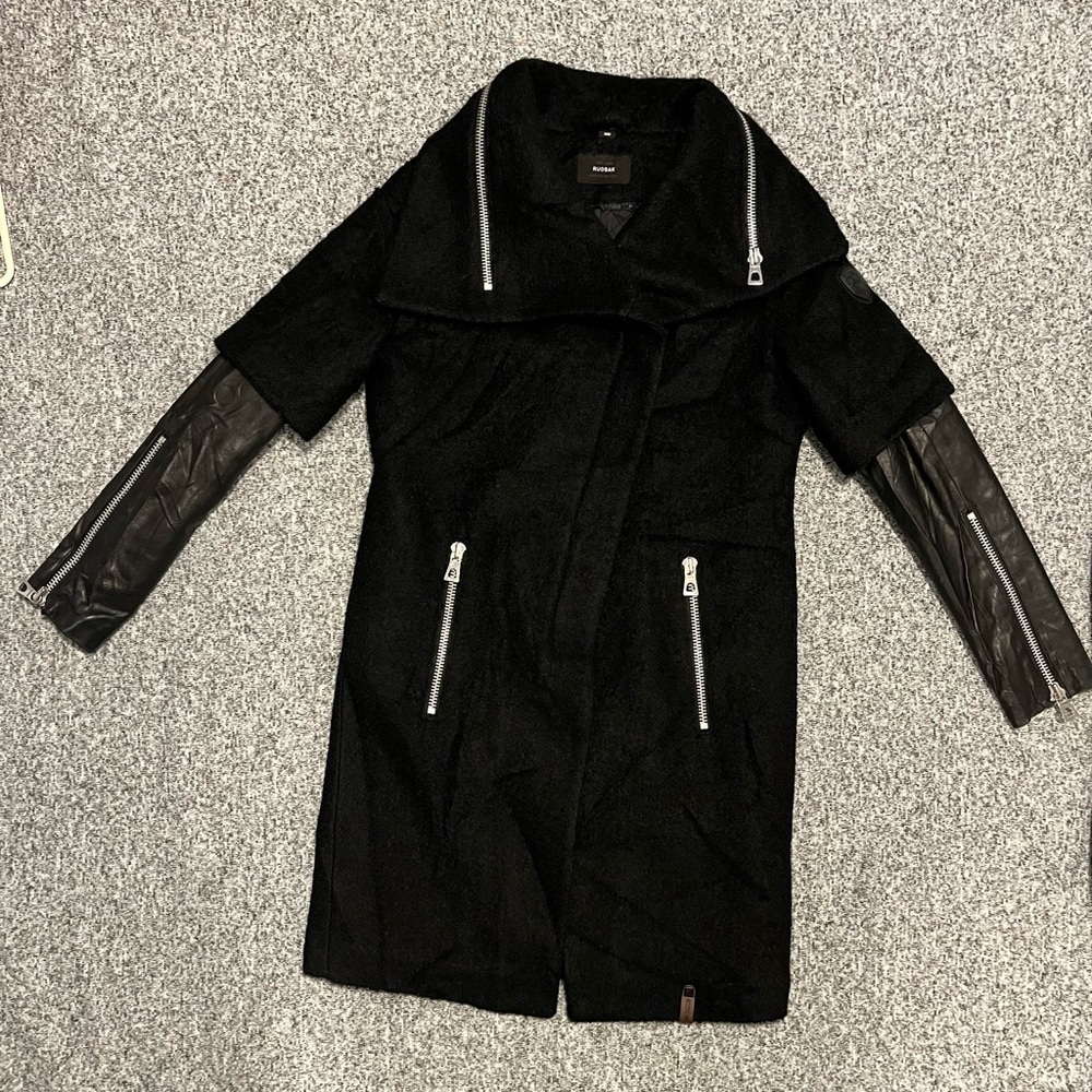 Rudsak Cece Double Faced Wool with Lamb Leather Sleeves